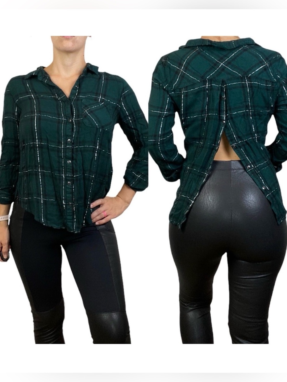 Maurices Plaid Button Up Top Long Sleeve